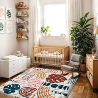 YBIKE Összehajtható Játszószőnyeg 150x150cm, Csúszásmentes Baba Crawling Mat Boho Leveles 5