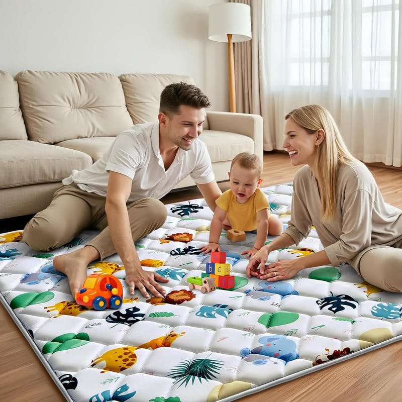 YBIKE Összehajtható Játszószőnyeg 180x150cm Csúszásmentes Puha Baba Crawling Mat