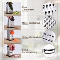YC Kitchen 4 oldalas rozsdamentes acél reszelő, zöldség szeletelő és reszegető 4