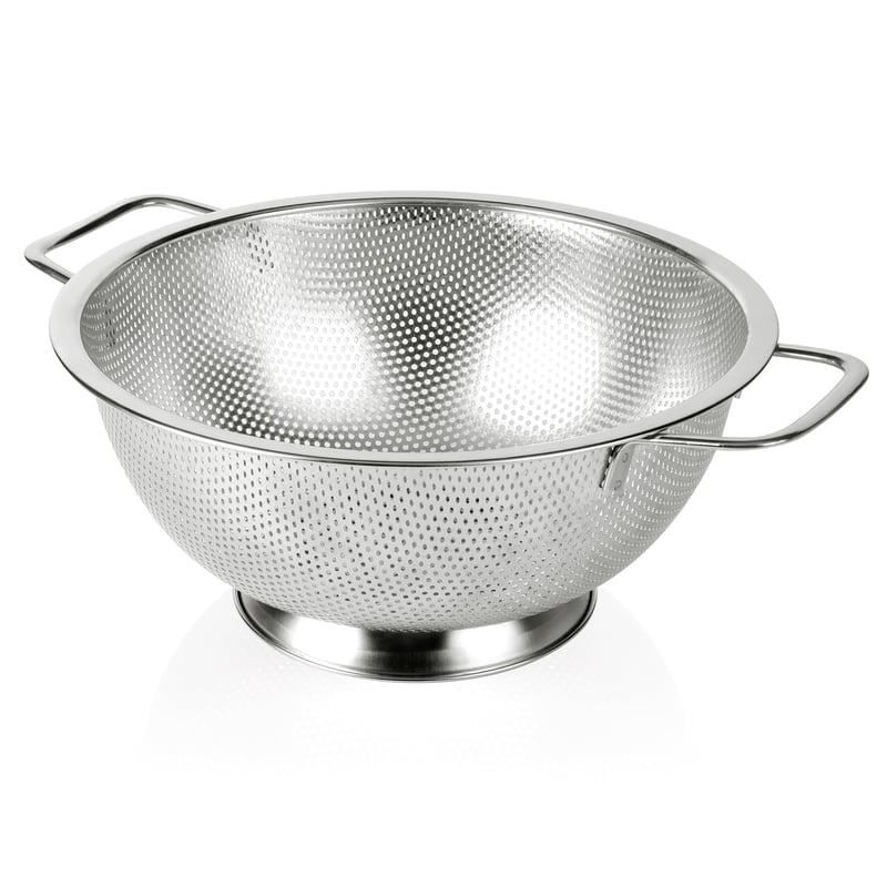 YC Kitchen Cjedilo od nehrđajućeg čelika 28,5 cm - Cjedilo za tjesteninu s ručkama, perivo u perilici posuđa, kuhinjski pribor