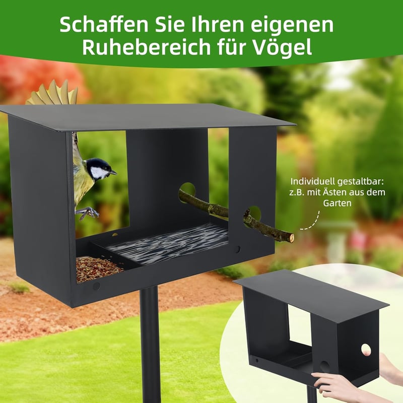 YCBTREE Madáretető Állvánnyal, Időjárásálló Nagy Nehéz Madárház Kültéri Használatra