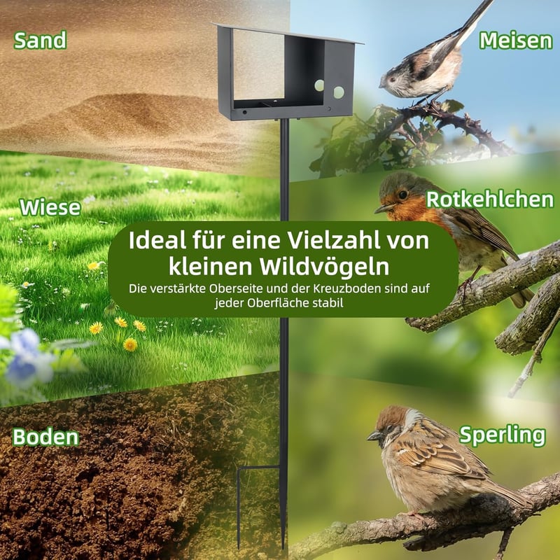 YCBTREE Madáretető Állvánnyal, Időjárásálló Nagy Nehéz Madárház Kültéri Használatra