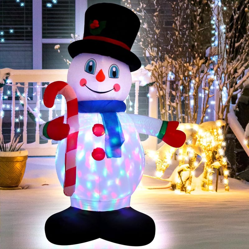 Ycolnaefllr 150cm Felfújható Hóember LED Világítással Karácsonyra