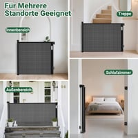 Ycozy Biztonsági Ajtórács 300 cm-ig Bővíthető, Egykezes Nyitás, Babáknak és Kisállatoknak, Beltéri-Kültéri Használatra, Fekete 7