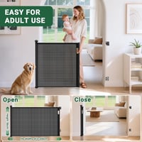 Ycozy Biztonsági Kapu Lépcsőhöz 0-200 cm Állítható Bababiztos Ajtó Fekete 2