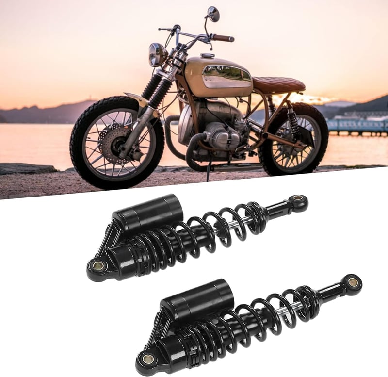 Yctze Motoros Lengéscsillapító Pár 340mm Hátsó Kerék Felfüggesztés Rugó Alumínium Vas ATV SUV Motor Univerzális Fekete