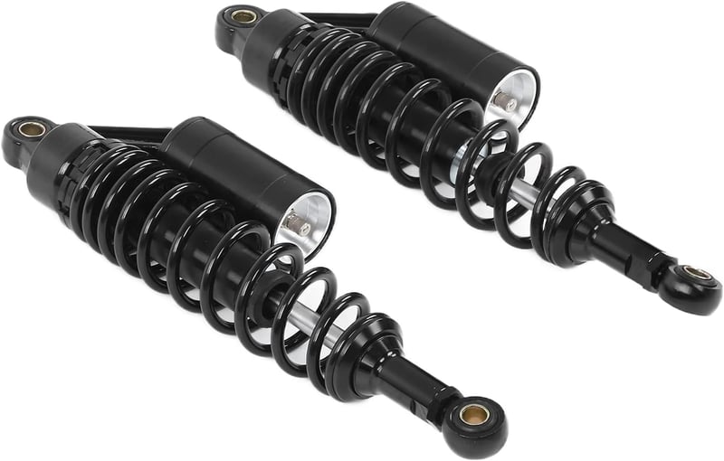 Yctze Motoros Lengéscsillapító Pár 340mm Hátsó Kerék Felfüggesztés Rugó Alumínium Vas ATV SUV Motor Univerzális Fekete