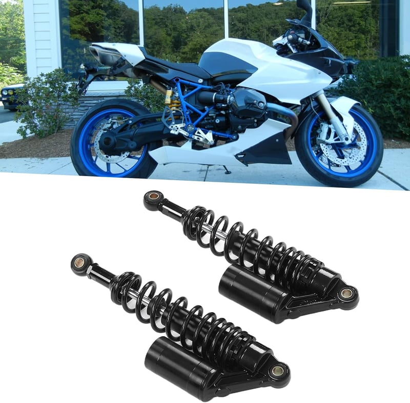 Yctze Motoros Lengéscsillapító Pár 340mm Hátsó Kerék Felfüggesztés Rugó Alumínium Vas ATV SUV Motor Univerzális Fekete