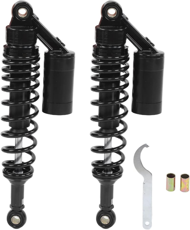 Yctze Motoros Lengéscsillapító Pár 340mm Hátsó Kerék Felfüggesztés Rugó Alumínium Vas ATV SUV Motor Univerzális Fekete