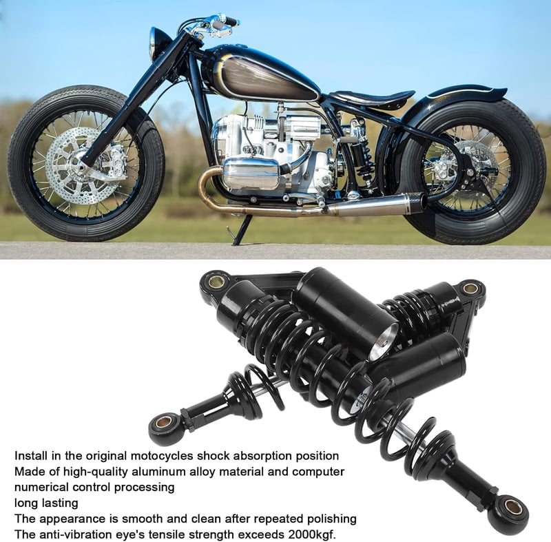 Yctze Motoros Lengéscsillapító Pár 340mm Hátsó Kerék Felfüggesztés Rugó Alumínium Vas ATV SUV Motor Univerzális Fekete