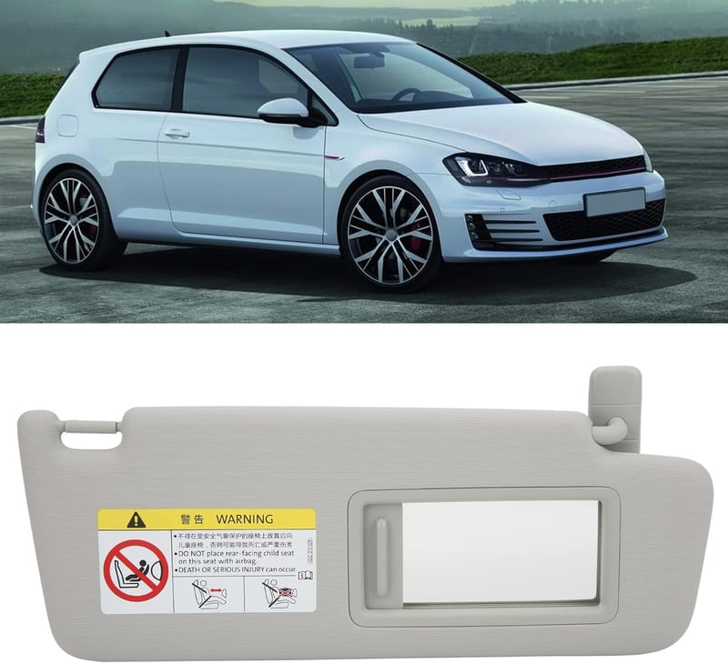Yctze Napellenző Tükörrel Jobb Oldali Szürke Autó Belső Napvédő MK7 2014-2017 OEM 5GG857552 Szélvédő Árnyékoló