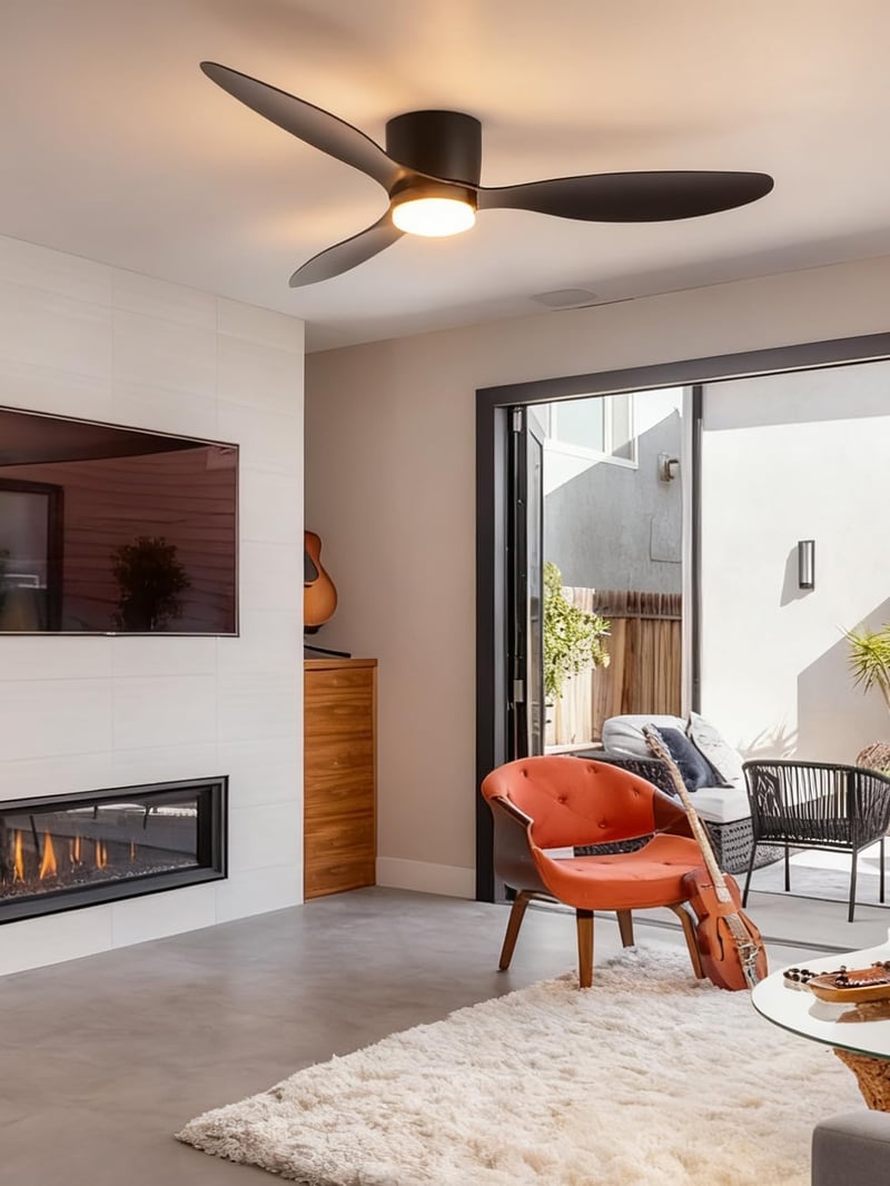 ycwdcz 106 cm okos mennyezeti ventilátor LED világítással, távirányítóval, Alexa/Google kompatibilis