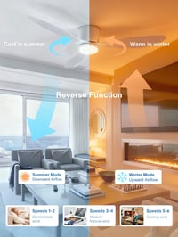 ycwdcz 106 cm okos mennyezeti ventilátor LED világítással, távirányítóval, Alexa/Google kompatibilis 7