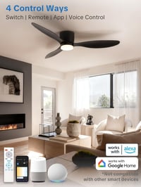 ycwdcz 106 cm okos mennyezeti ventilátor LED világítással, távirányítóval, Alexa/Google kompatibilis 2