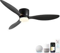 ycwdcz 106 cm okos mennyezeti ventilátor LED világítással, távirányítóval, Alexa/Google kompatibilis 1