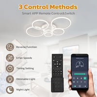 ycwdcz Modern Mennyezeti Ventilátor Lámpával - Fehér, 100 cm, Csendes DC Motor, Távirányítós, Időzíthető, 6 Sebességes, Téli-Nyári Üzemmód 3