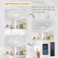 ycwdcz Modern Mennyezeti Ventilátor Lámpával - Fehér, 100 cm, Csendes DC Motor, Távirányítós, Időzíthető, 6 Sebességes, Téli-Nyári Üzemmód 8