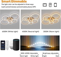 ycwdcz Okos Mennyezeti Ventilátor Lámpa Alexa és Google Kompatibilis - 6 Sebességű, Csendes DC Motor, Szabályozható LED, Téli Üzemmód, Moder 4
