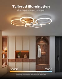 ycwdcz okos mennyezeti ventilátor lámpával, Alexa/Google kompatibilis, 6 fokozat, DC motor 5