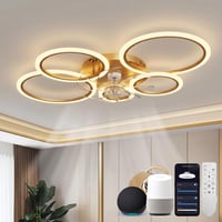 ycwdcz okos mennyezeti ventilátor lámpával, Alexa/Google kompatibilis, 6 fokozat, DC motor 1
