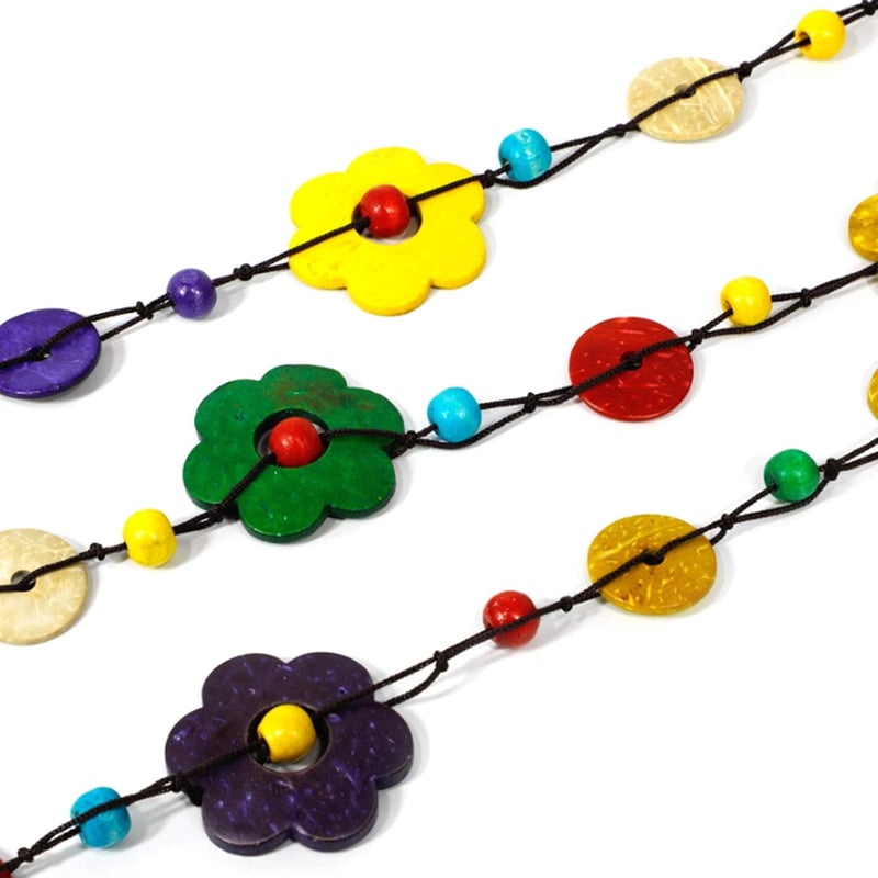 YCZCHE14 Boho Vintage Nyaklánc Fa Gyöngyökkel 60cm Női Ékszer