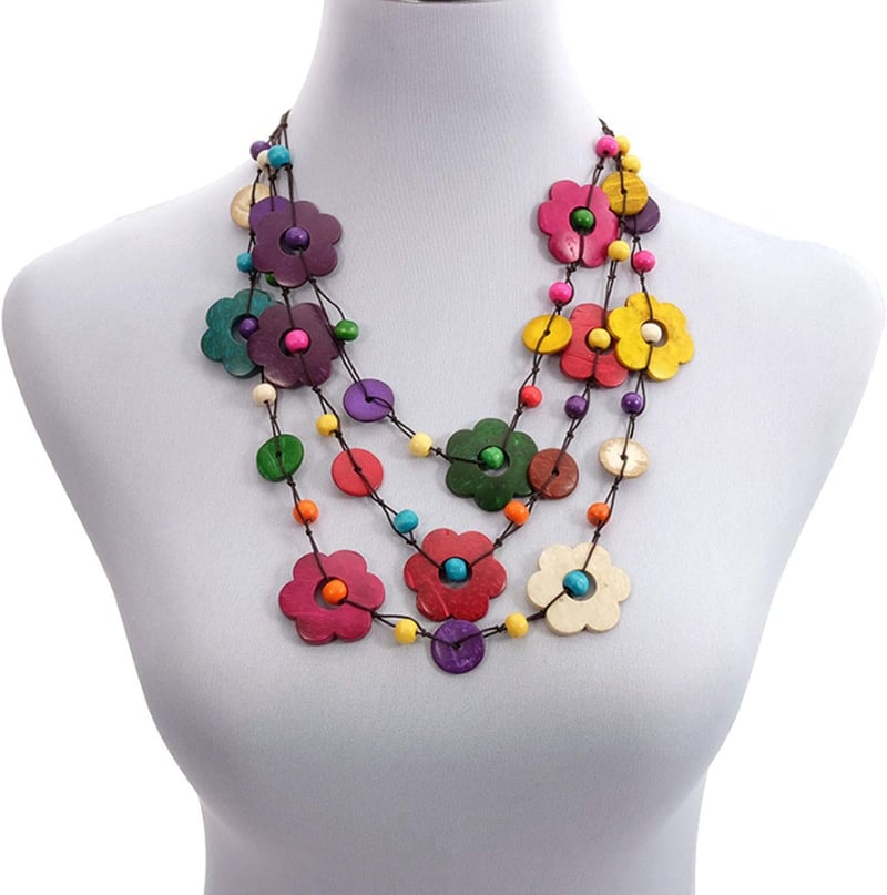 YCZCHE14 Boho Vintage Nyaklánc Fa Gyöngyökkel 60cm Női Ékszer
