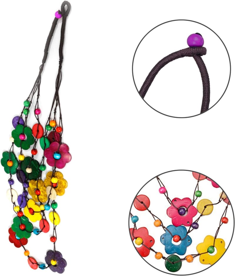 YCZCHE14 Boho Vintage Nyaklánc Fa Gyöngyökkel 60cm Női Ékszer
