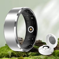 Inel inteligent YD LIFE, argintiu, 8-18,5 mm, rezistent la apă 5 ATM, cu măsurarea temperaturii, puls, SpO2, monitorizarea somnului și peste 100 de moduri sportive, compatibil cu Android și iOS 1