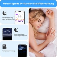 Inel inteligent YD LIFE, argintiu, 8-18,5 mm, rezistent la apă 5 ATM, cu măsurarea temperaturii, puls, SpO2, monitorizarea somnului și peste 100 de moduri sportive, compatibil cu Android și iOS 3