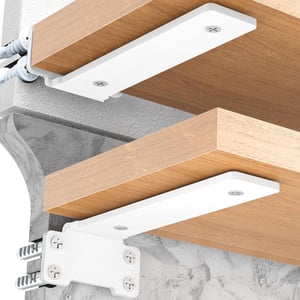 Yeabett erősített polctartó konzol, 2 db - 15 cm, fehér