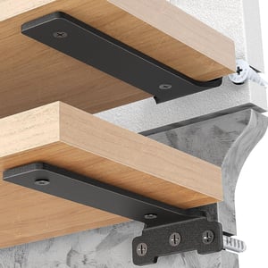 Yeabett 4 db 10 cm fekete fém polctartó konzol csavarokkal 70 kg teherbírással polcok rögzítéséhez