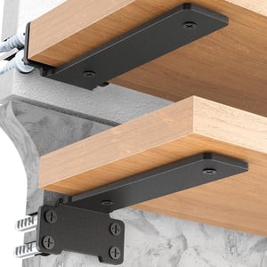 Consolă pentru polițe Yeabett - negru - 10 cm, 75 kg, 4 bucăți
