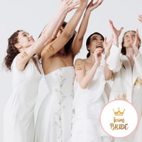 YeahBoom 49-dielna sada na rozlúčku so slobodou – 12 slnečných okuliarov v tvare srdca, 12 tetovacích nálepiek Bride, 12 náramkov Bride, doplnky na rozlúčku so slobodou, party pre nevestu 4