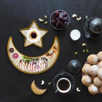 YeahBoom Eid Mubarak tálca szett 2db, hold-csillag desszert tálca, Ramadan dekoráció 6