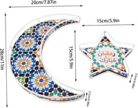 YeahBoom Eid Mubarak tálca szett 2db, hold-csillag desszert tálca, Ramadan dekoráció 2