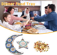 YeahBoom Eid Mubarak tálca szett 2db, hold-csillag desszert tálca, Ramadan dekoráció 3