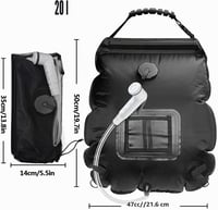 YeahBoom napelemes kemping zuhanytáska, 20 L, levehető zuhanyfejjel - zöld 6
