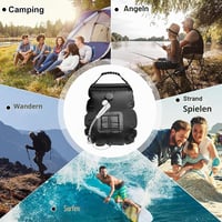 YeahBoom napelemes kemping zuhanytáska, 20 L, levehető zuhanyfejjel - zöld 7