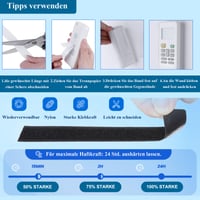 YeahWhee samolepiaca suchý zips páska extra silná 10 m x 20 mm biela obojstranná páska so slučkami a háčikmi na upevnenie sieťok proti hmyzu a vankúšov na pohovku 5