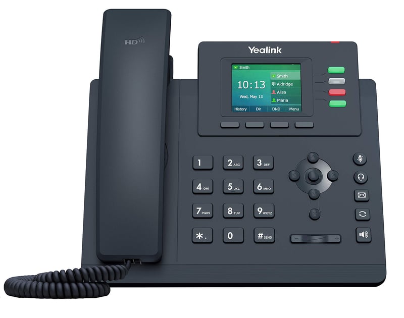 IP telefón Yealink SIP-T33G, 4 VoIP účty, 2,4-palcový farebný displej, Gigabit Ethernet, podpora PoE