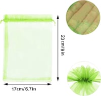 YEAMLTE Sac de protecție pentru struguri, 30 buc, pungă verde din organza cu șnur pentru protecția fructelor împotriva păsărilor, viespilor și musculițelor, 17x23 cm 2