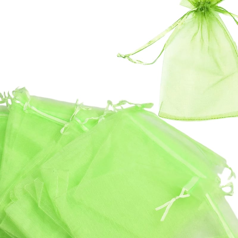 YEAMLTE Sac de protecție pentru struguri, 30 buc, pungă verde din organza cu șnur pentru protecția fructelor împotriva păsărilor, viespilor și musculițelor, 17x23 cm