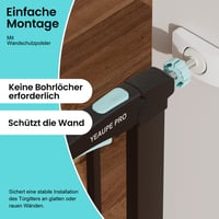 Bezpečnostná zábrana na dvere YEAUPE PRO, bez vŕtania, pre šírku 80-83 cm, detská zábrana, zábrana na schodisko, otváranie v oboch smeroch, len na vnútorné použitie, čierna 3