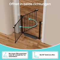 Bezpečnostná zábrana na dvere YEAUPE PRO, bez vŕtania, pre šírku 80-83 cm, detská zábrana, zábrana na schodisko, otváranie v oboch smeroch, len na vnútorné použitie, čierna 6