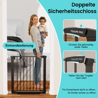 Bezpečnostná zábrana na dvere YEAUPE PRO, bez vŕtania, pre šírku 80-83 cm, detská zábrana, zábrana na schodisko, otváranie v oboch smeroch, len na vnútorné použitie, čierna 5