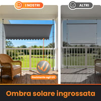 Copertină de balcon YEAUPE PRO cu fixare fără găurire, cu manivelă manuală, rezistentă la UV și hidrofugă, înălțime reglabilă, gri închis, 300 x 180 7