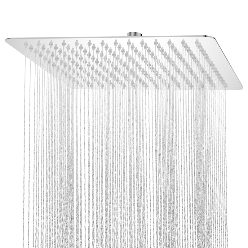 Hlavová sprcha YEAUPE PRO 30x30 cm – štvorcová sprchová hlavica z nehrdzavejúcej ocele 304, vysokotlaková, samočistiace dýzy, stropná montáž, chróm