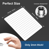 Hlavová sprcha YEAUPE PRO 30x30 cm – štvorcová sprchová hlavica z nehrdzavejúcej ocele 304, vysokotlaková, samočistiace dýzy, stropná montáž, chróm 2