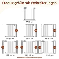 YEAUPE PRO Bezpečnostná zábrana na schody bez vŕtania, pre šírku 77-80 cm, biela 7
