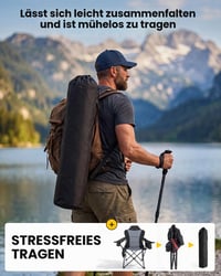 Scaun de camping pliabil YEAUPE PRO, căptușit, confortabil, capacitate de susținere 150 kg, scaun portabil pentru camping 8